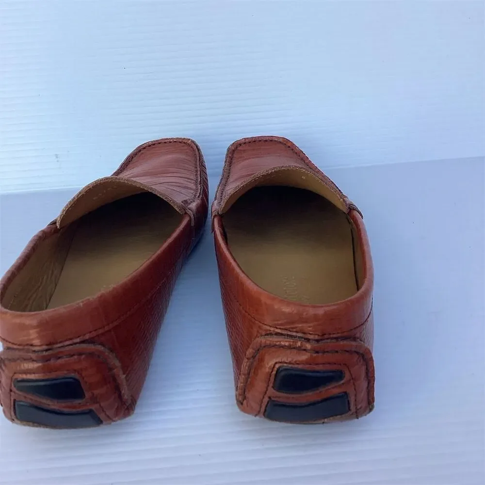 Paul Fredrick Men's Brown‎ Leather Loafers Slip On Casual Shoes